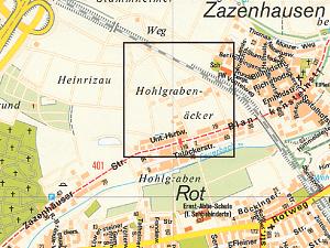 Hohlgraben&auml;cker auf der Landkarte